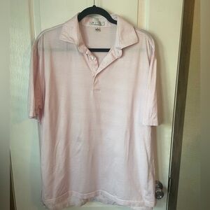 Peter Millar 100%‎ Cotton Pink Striped Short Sleeve Polo Size Medium